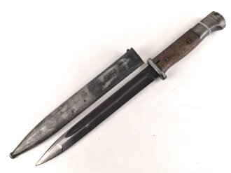 Seitengewehr Modell 84/98 für k98 der Wehrmacht. Nummerngleiches Stück von WKC 1937