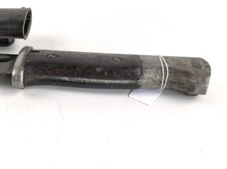 Seitengewehr Modell 84/98 für k98 der Wehrmacht. Gebraucht, ungereinigt