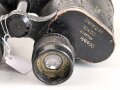 Dienstglas 10 x 50 Wehrmacht. Hersteller Carl Zeiss Jena. Gute Durchsicht, rechts mit vielen kleinen Punkten, deutliche Strichplatte. Die Okularringe eingeklebt