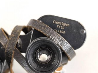 Dienstglas 7 x 50 Wehrmacht. Hersteller beh. Glasklare Durchsicht, keine Strichplatte. Sehr guter Gesamtzustand