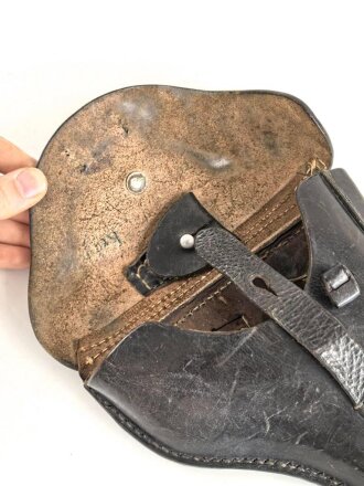 Polizei III.Reich, Koffertasche zur Pistole P08. Guter Zustand, datiert 1943