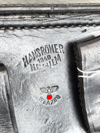 Koffertasche zur Pistole P08 der Wehrmacht. Guter Zustand, Hersteller Römer Neu Ulm 1940