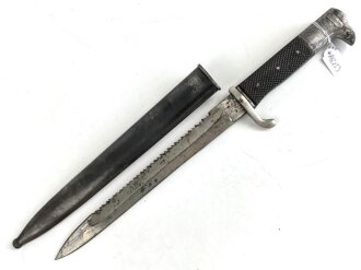 Kaiserreich und 1.Weltkrieg , kurzes Seitengewehr M1898 mit Sägerücken.Eigentumstsück, Hersteller Eickhorn Solingen