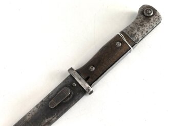 Kaiserreich und 1. Weltkrieg, Seitengewehr M84/98 mit Sägerücken. Hersteller Gottlieb Hammesfahr Solingen.