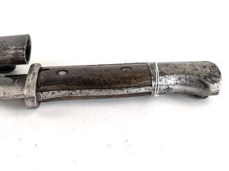 Kaiserreich und 1. Weltkrieg, Seitengewehr M84/98 mit Sägerücken. Hersteller Gottlieb Hammesfahr Solingen.