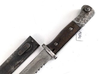 Kaiserreich und 1. Weltkrieg, Seitengewehr M84/98 mit Sägerücken. Hersteller Gottlieb Hammesfahr Solingen.