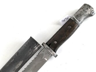Kaiserreich und 1. Weltkrieg, Seitengewehr M84/98 mit Sägerücken. Hersteller Gottlieb Hammesfahr Solingen.