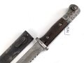 Kaiserreich und 1. Weltkrieg, Seitengewehr M84/98 mit Sägerücken. Hersteller Gottlieb Hammesfahr Solingen.