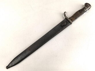 1. Weltkrieg, Seitengewehr M98/05 mit Sägerücken. Preussischer Abnahme von 1917. Herstellermarkierung Waffenfabrik Mauser Oberndorf