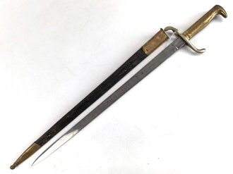 Kaiserreich, Seitengewehr 71. Eigentumstück mit beidseitiger Klingenätzung. Guter Gesamtzustand