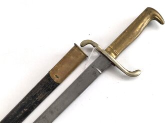Kaiserreich, Seitengewehr 71. Eigentumstück mit beidseitiger Klingenätzung. Guter Gesamtzustand