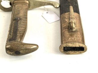 Kaiserreich, Seitengewehr 71. Eigentumstück mit beidseitiger Klingenätzung. Guter Gesamtzustand
