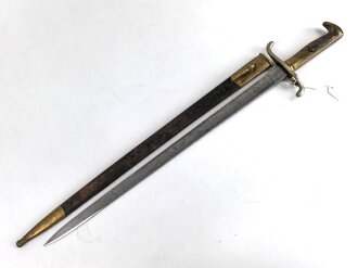 Kaiserreich, Seitengewehr 71. Eigentumstück mit beidseitiger Klingenätzung. Guter Gesamtzustand