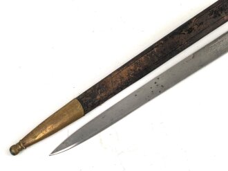 Kaiserreich, Seitengewehr 71. Eigentumstück mit beidseitiger Klingenätzung. Guter Gesamtzustand