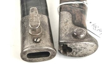 Kaiserreich und 1. Weltkrieg, Seitengewehr 98 lang mit preussischer Abnahme von 1902. Hersteller WKC, Nummerngleiches Kammerstück in gutem Zustand
