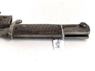 Kaiserreich und 1. Weltkrieg, Seitengewehr 98 lang mit preussischer Abnahme von 1902. Hersteller WKC, Nummerngleiches Kammerstück in gutem Zustand