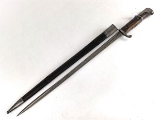 Kaiserreich und 1. Weltkrieg, Seitengewehr 98 lang mit preussischer Abnahme von 1902. Hersteller WKC, Nummerngleiches Kammerstück in gutem Zustand