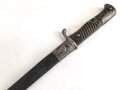 Kaiserreich und 1. Weltkrieg, Seitengewehr 98 lang mit preussischer Abnahme von 1902. Hersteller WKC, Nummerngleiches Kammerstück in gutem Zustand