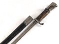 Kaiserreich und 1. Weltkrieg, Seitengewehr 98 lang mit preussischer Abnahme von 1902. Hersteller WKC, Nummerngleiches Kammerstück in gutem Zustand