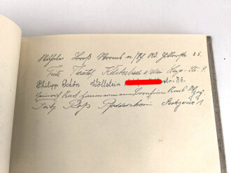 Dekoratives Fotoalbum eines Oberschützen beim Infanterie Regiment 87 Wiesbaden. Das Deckblatt ausgefüllt, das Album selbst ohne Fotos. Dazu eingeheftet die Dienstzeiturkunde von 1938