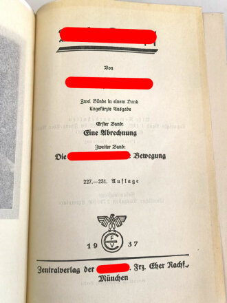 Adolf Hitler " Mein Kampf" Hochzeitsausgabe datiert 1937 der Stadt Kassel