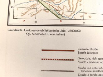 Verkehrskarte von Nord-Libyen, datiert 1941,gebraucht