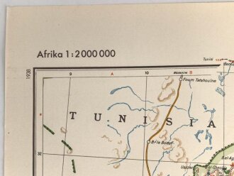 Verkehrskarte von Nord-Libyen, datiert 1941,gebraucht