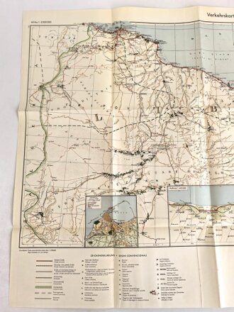 Verkehrskarte von Nord-Libyen, datiert 1941,gebraucht