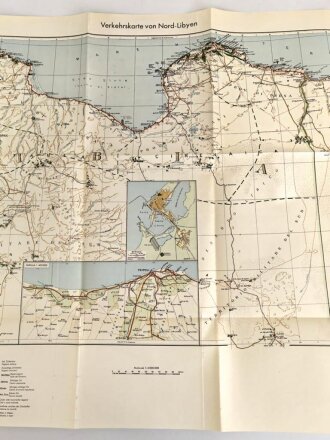 Verkehrskarte von Nord-Libyen, datiert 1941,gebraucht