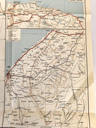 Verkehrskarte von Nord-Libyen, datiert 1941,gebraucht