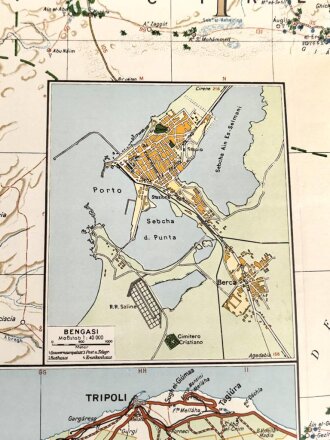 Verkehrskarte von Nord-Libyen, datiert 1941,gebraucht