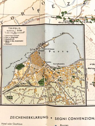 Verkehrskarte von Nord-Libyen, datiert 1941,gebraucht