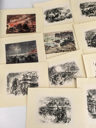 Panzergrenadiere - Bilder Mappe mit 21 Zeichnungen, über DIN A4