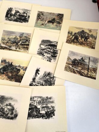 Panzergrenadiere - Bilder Mappe mit 21 Zeichnungen, über DIN A4