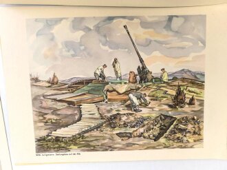 Luftgau VII Weihnachten 1941 - Erinnungsmappe mit 12 Zeichnungen, über DIN A4