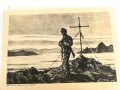 Luftgau VII Weihnachten 1941 - Erinnungsmappe mit 12 Zeichnungen, über DIN A4