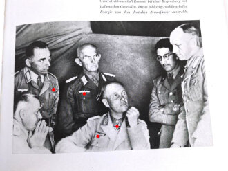 "Balkenkreuz über Wüstensand - Farbbilderwerk des deutschen Afrikakorps, datiert 1943, 159 Seiten, unter DIN A4 mit Widmung, Buchrücken geklebt