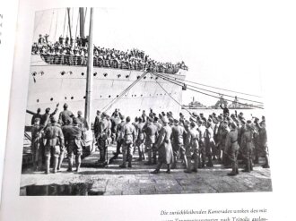 "Balkenkreuz über Wüstensand - Farbbilderwerk des deutschen Afrikakorps, datiert 1943, 159 Seiten, unter DIN A4 mit Widmung, Buchrücken geklebt