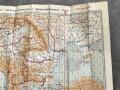Luftwaffe, Luft-Navigationskarte in Merkatorprojektion, " Östliches Mittelmeer" 1940, gebraucht, Maße 125 cm x 104 cm