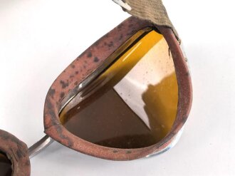 Italien 2.Weltkrieg, Kradmelderbrille, so von deutschen Truppen getragen, weiches Gummi