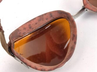 Italien 2.Weltkrieg, Kradmelderbrille, so von deutschen Truppen getragen, weiches Gummi