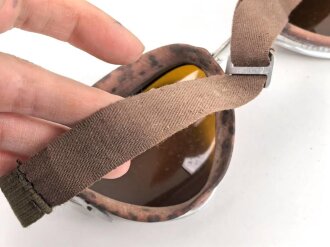 Italien 2.Weltkrieg, Kradmelderbrille, so von deutschen Truppen getragen, weiches Gummi
