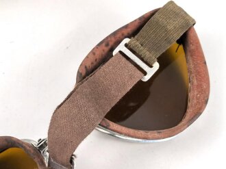Italien 2.Weltkrieg, Kradmelderbrille, so von deutschen Truppen getragen, weiches Gummi