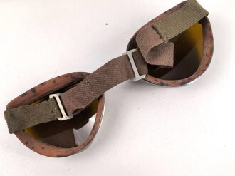 Italien 2.Weltkrieg, Kradmelderbrille, so von deutschen Truppen getragen, weiches Gummi