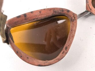 Italien 2.Weltkrieg, Kradmelderbrille, so von deutschen Truppen getragen, weiches Gummi