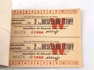 Block Gutscheine für Dieselkraftstoff, datiert 1944