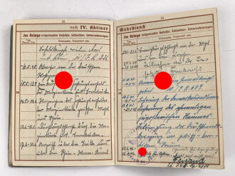 Wehrpaß Heer, eingestellt am 5. September 1938 bei 15.Komp. E. IR 110 Hanau.