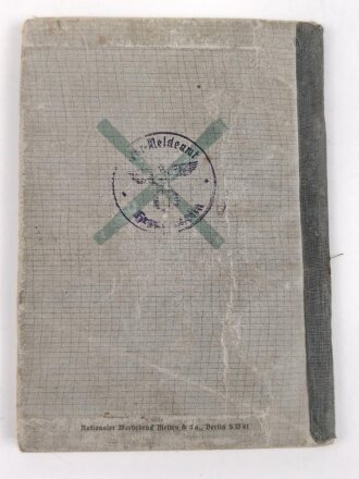 Wehrpaß Heer, eingestellt am 5. September 1938 bei 15.Komp. E. IR 110 Hanau.
