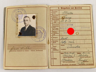 Wehrpaß Heer, eingestellt am 5. September 1938 bei 15.Komp. E. IR 110 Hanau.