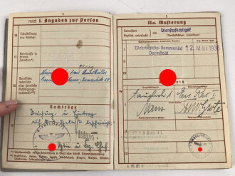 Wehrpaß Heer, eingestellt am 5. September 1938 bei 15.Komp. E. IR 110 Hanau.